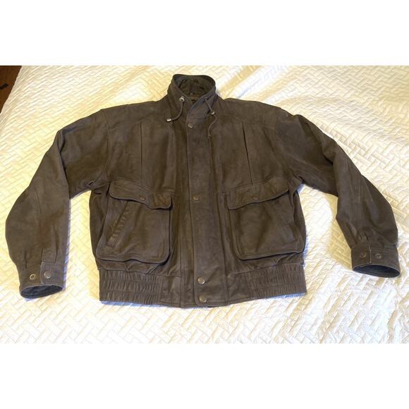 EXCELLED Leather Jacket Size Large Vintage Cowhide Soft Supple Bomber Flight - Picture 2 of 16